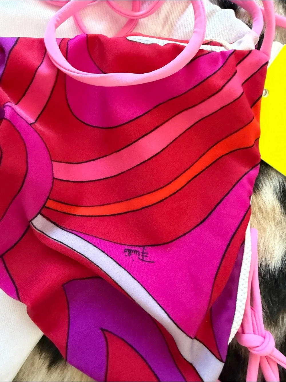 Emilio Pucci Multicolor Triangle Bikini Top - Women's Swim NWT size XL - Picture 7 of 7